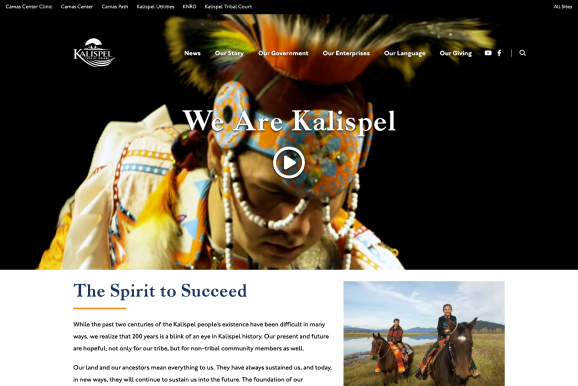 image of the Kalispel Tribe of Indians home page